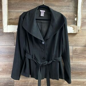 Womens LAURA SCOTT Black Fully Lined Tailored Blazer Jacket, Size XL